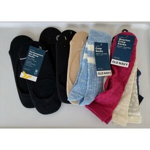Old Navy Women's Sock Lot 12 Pairs Crew Quarter Crew No Show Mixed